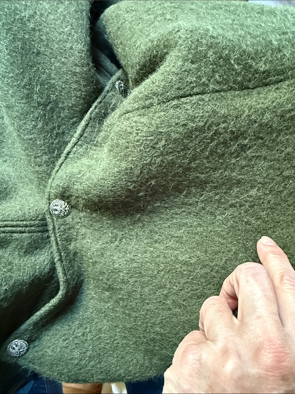 Vintage Dachstein Austrian Loden Wool Hooded Cape - Picture 10 of 13